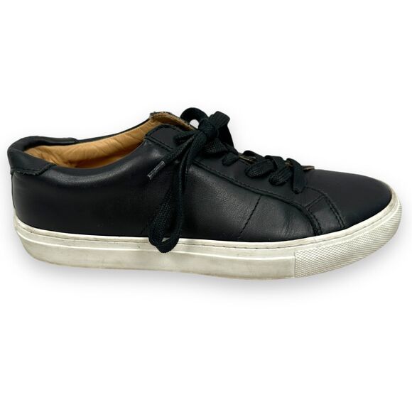Greats Brooklyn Leather Sneakers Shoes Women’s US 7 Black Round Toe Lace Up - Picture 1 of 9